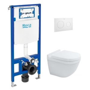 Pack cisterna roca duplo one + pl10 dual blanco mate + wc duravit 3