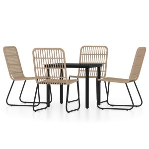 vidaXL juego de comedor para jardín 5 piezas color roble