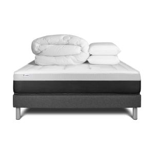 Pack cama completa - colchón 140x200cm + somier con láminas (kit) + 2 almoh