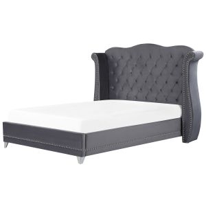 Cama terciopelo ayette 180 x 200 cm gris