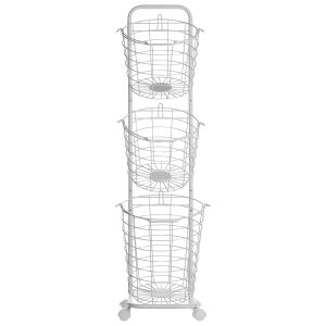 Soporte para cesta ayapal con ruedas metal blanco
