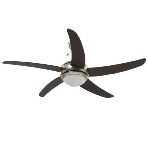 vidaXL ventilador de techo adornado con lámpara 128 cm marrón