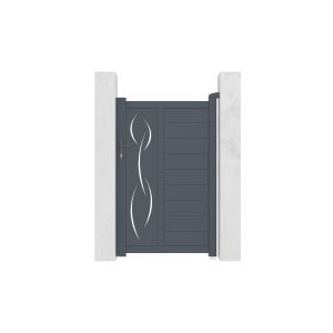 Puerta peatonal gris life 1m h.160cm