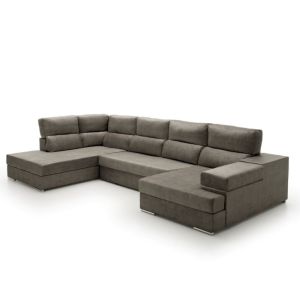 Sofa gran chaise longue cama massima  gris oscuro izquierda