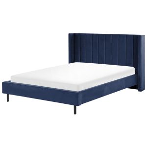 Cama terciopelo villette 160 x 200 cm azul marino