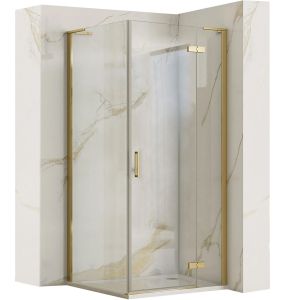 Rea cabina de ducha hugo 80x90 gold brush, 80x90x200,5 cm