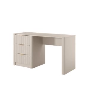 Escritorio - derecho 140,4 x 55,1 x 76,4 cm - beige - 3 cajones - paneles e
