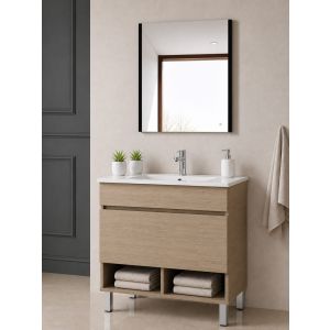Mueble de baño con lavabo nebari sin espejo 80x45 cm estepa