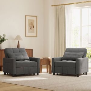 Sillón convertible 3 en 1 - lino gris oscuro