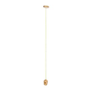Pack 2x pendel de madera 1xE27 1,2m de cable textil verde