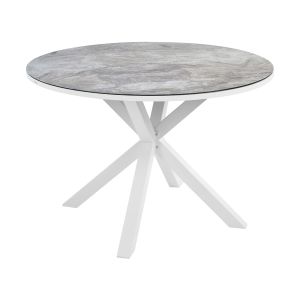Mesa de jardín maletto 120 cm 120 cm vidrio gris oscuro