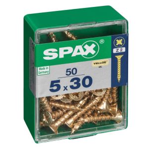 Caja 50 unid. Tornillo madera cabeza plana yellox 5,0x30mm