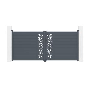 Cancela abatible de aluminio 3,5m sunny a.160cm + 2 postes