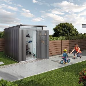 Caseta metalica biohort jardin avantgarde eco a6 color gris oscuro