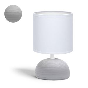 Aigostar lámpara cerámica gris, tela blanca, e14