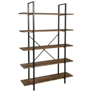 Estantería de madera y metal marrón 120x32x178