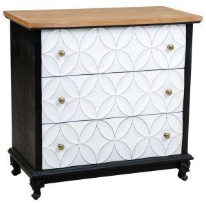 Comoda de madera con 3 cajones 74x38x72