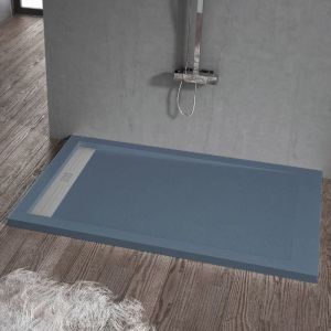 Plato de ducha resina elite antracita  80x160cm rejilla acero inox.