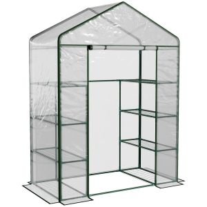Invernadero de jardín 143x73x195cm tubo de acero, PVC color verde Outsunny