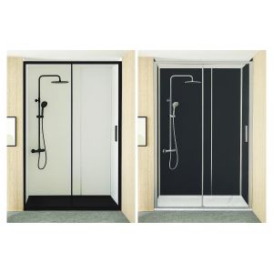 Ondee - kit  paneles murales nicho  200cm blanco/negro perfil cromado