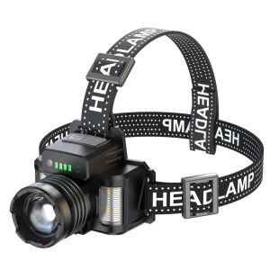 Linterna LED 50000lm 6 modos sensor roja azul 45° USB recargable