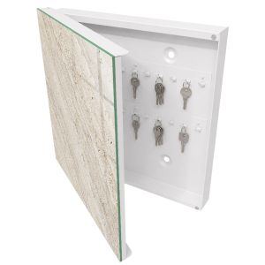 Armario para llaves decorativo 30x30x5, apertura izquierda blanca