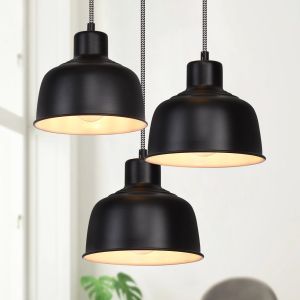 Nettlife lámpara colgar E27 negro 38x38