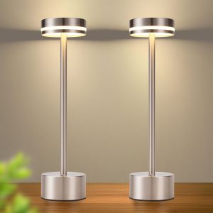 Nettlife lámpara de mesa plateado 8x8(2er-set)