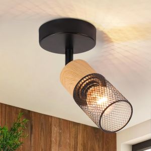 Nettlfe lámpara de techo e14 negro 9x20