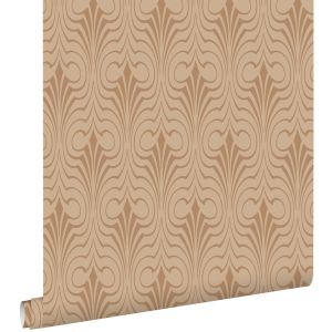 Estahome papel pintado forma gráfica rosa terracota 50 x 900 cm