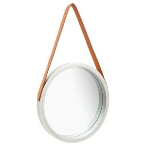vidaXL espejo de pared con correa plateado 40 cm