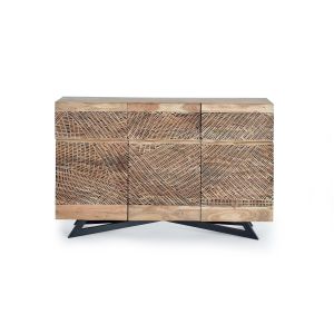 Aparador yakarta de madera de acacia y metal en color natural 140 cm