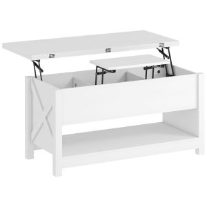 Mesa centro elevable 100x90x64 cm color blanco Homcom