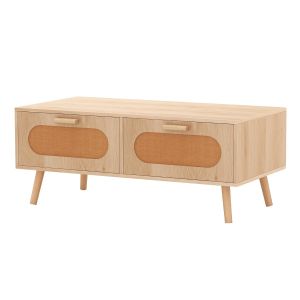 Mesa de centro rectangular 100x50x41 cm con 2 cajones