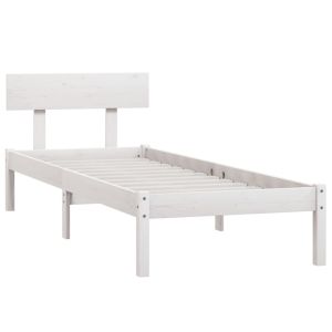 vidaXL estructura de cama individual pequeña sin colchón madera blanco