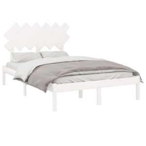 vidaXL estructura de cama de madera maciza blanco 120x200 cm