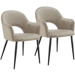 2 sillas de comedor aspecto terciopelo 57 x 61,5 x 87,5 cm gris topo