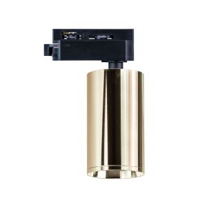 Aplique de carril monofasico para bombilla gu10 orientable dorado