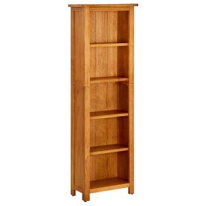 vidaXL estantería de 5 niveles de madera maciza de roble 45x22x140 cm
