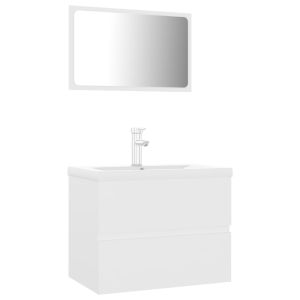 vidaXL juego de muebles de baño madera de ingeniería blanco