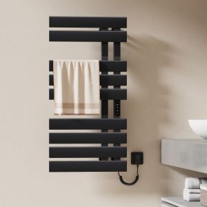 Emke toallero 100x50 cm negro mate 350 w con termostato y temporizador