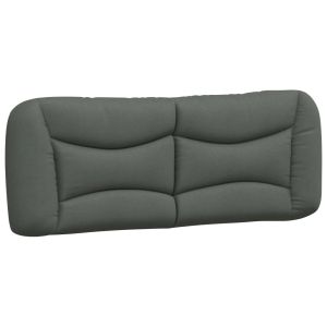 vidaXL cabecero de cama acolchado tela gris oscuro 120 cm