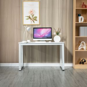 Mesa de oficina para ordenador y trabajo madera metal blanca