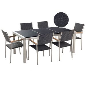 Conjunto de comedor negro grosseto