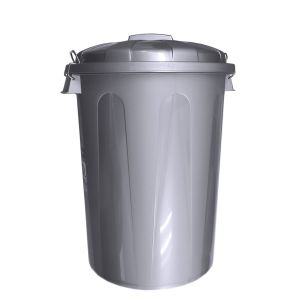 50 litros | gris | cubo basura de plástico con tapadera | cubo almacenaje