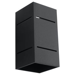 Lámpara de pared blocco 1 negro aluminio 10x20x12cm
