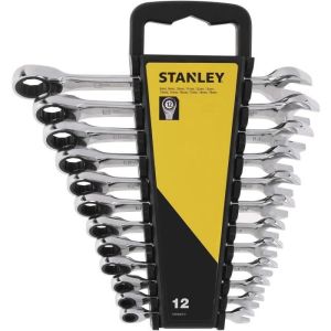 Juego de llaves combinadas con trinquete - stanley - 12 piezas stmt82847-0