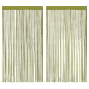 vidaXL cortinas de flecos 2 piezas 140x250 cm verde