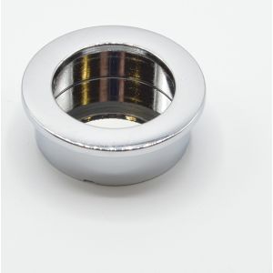 Tirador para mueble redondo empotrado en zamac d 40 mm cromo brillante