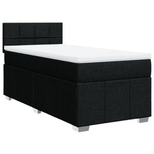 vidaXL cama box spring con colchón tela negro 90x190 cm